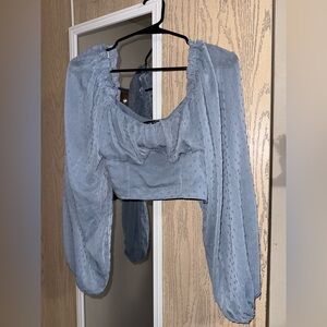 SHEIN Blue Cropped Top